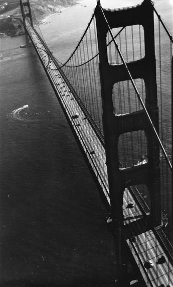 MARGARET BOURKE-WHITE (1904-1971) Group of 5 photographs, with 4 aerial views of California, including the Golden Gate Bridge.